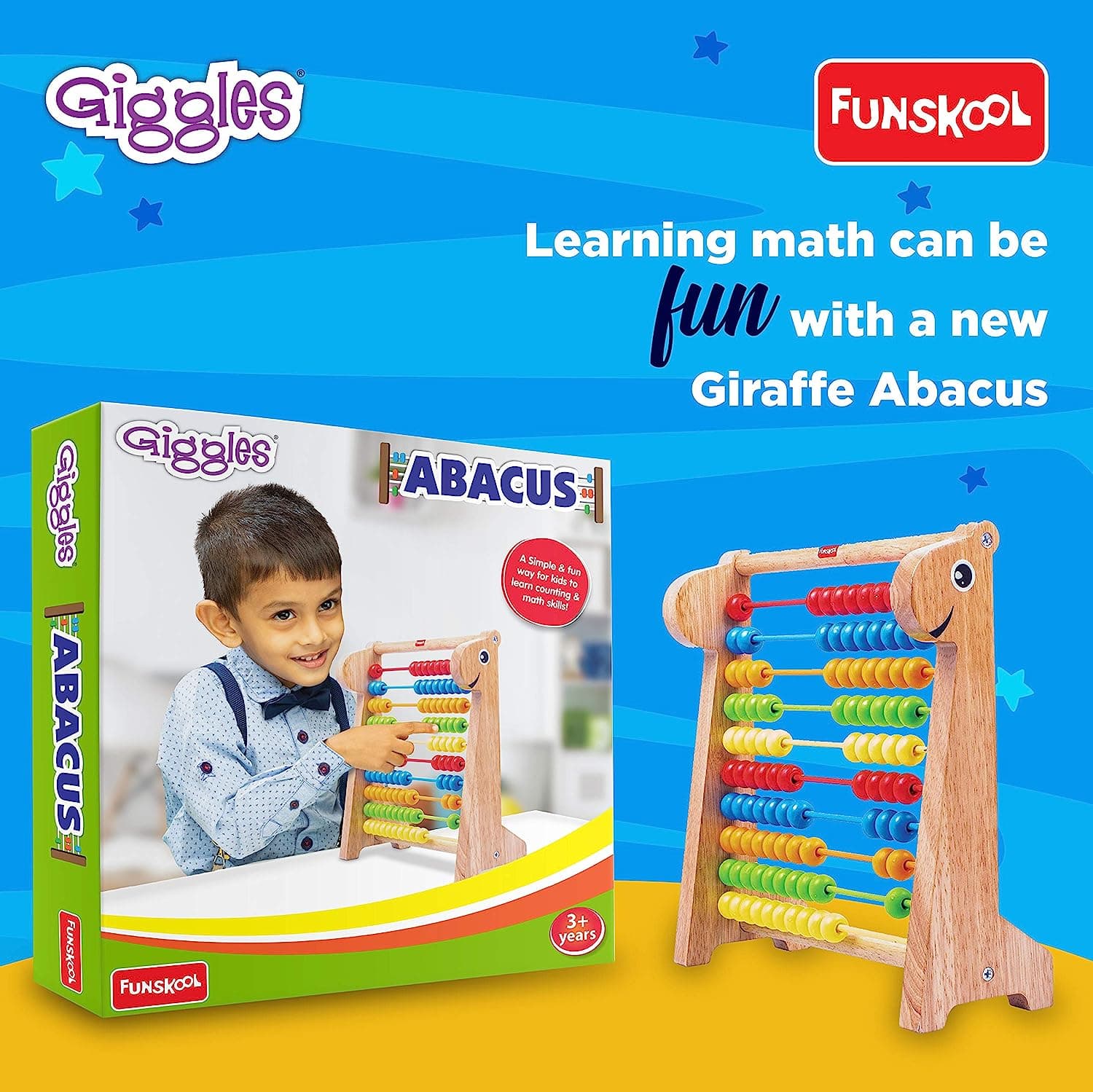 Giggles Funskool  Abacus Abacus for kids 3 years olds, Wooden Educational Toy,Toys for kids, Early Math Skills, 3 Years & Above, Preschool Toys view 4