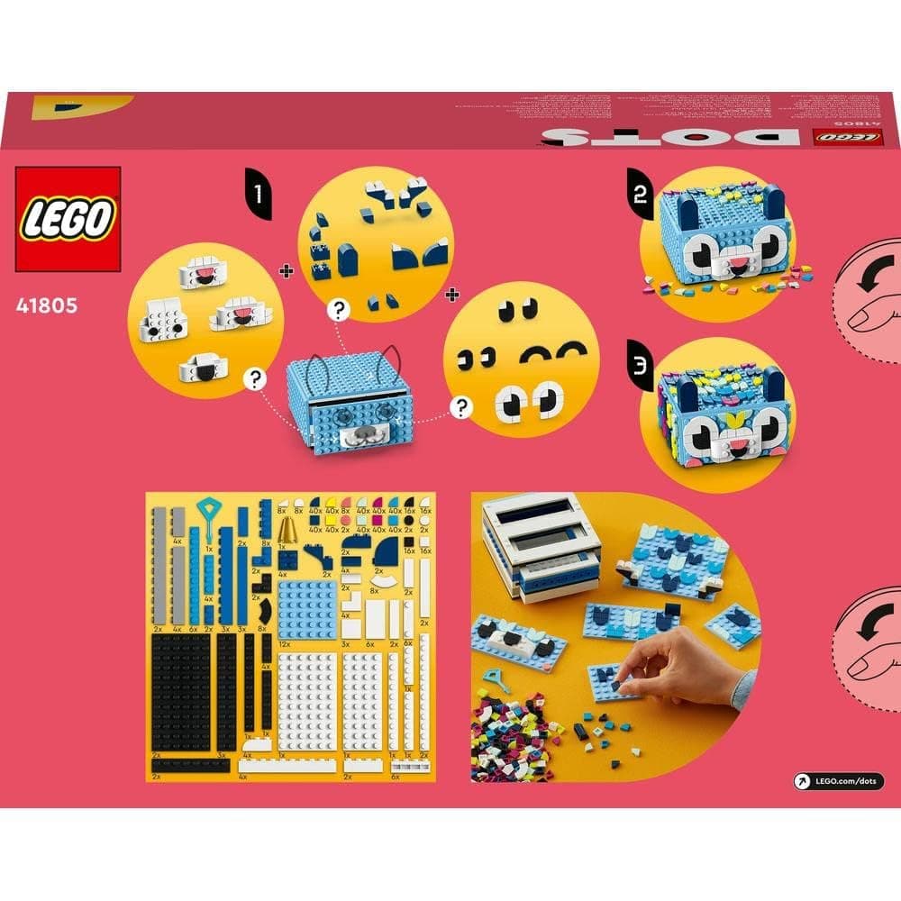 LEGO Dots Creative Animal Drawer 41805 DIY Craft Kit (643 Pieces), Multi Color view 4