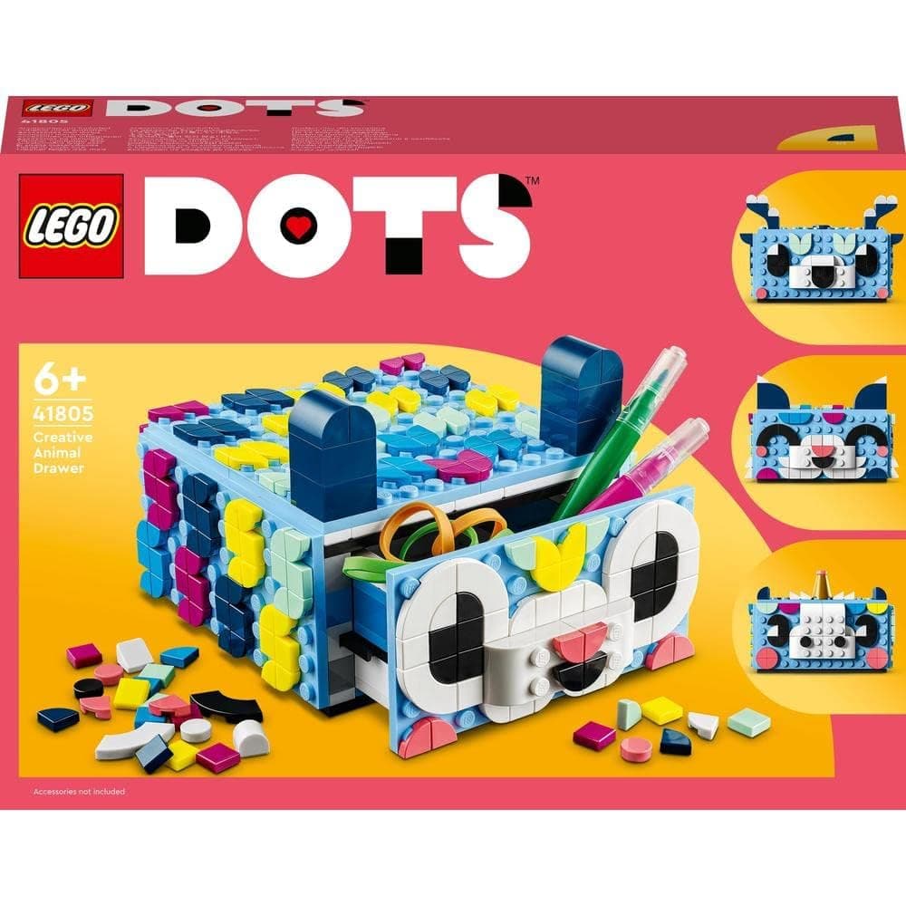 LEGO Dots Creative Animal Drawer 41805 DIY Craft Kit (643 Pieces), Multi Color