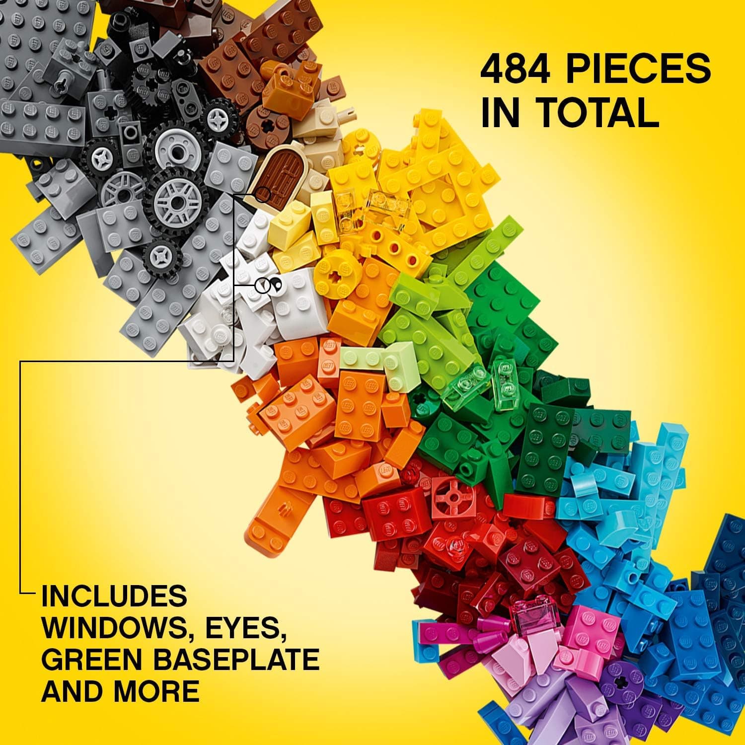 LEGO 10696 Classic Medium Creative Brick Box, Easy Toy Storage, LEGO Masters Fan Gift(Multicolor,Pack of 484 Pieces) view 3