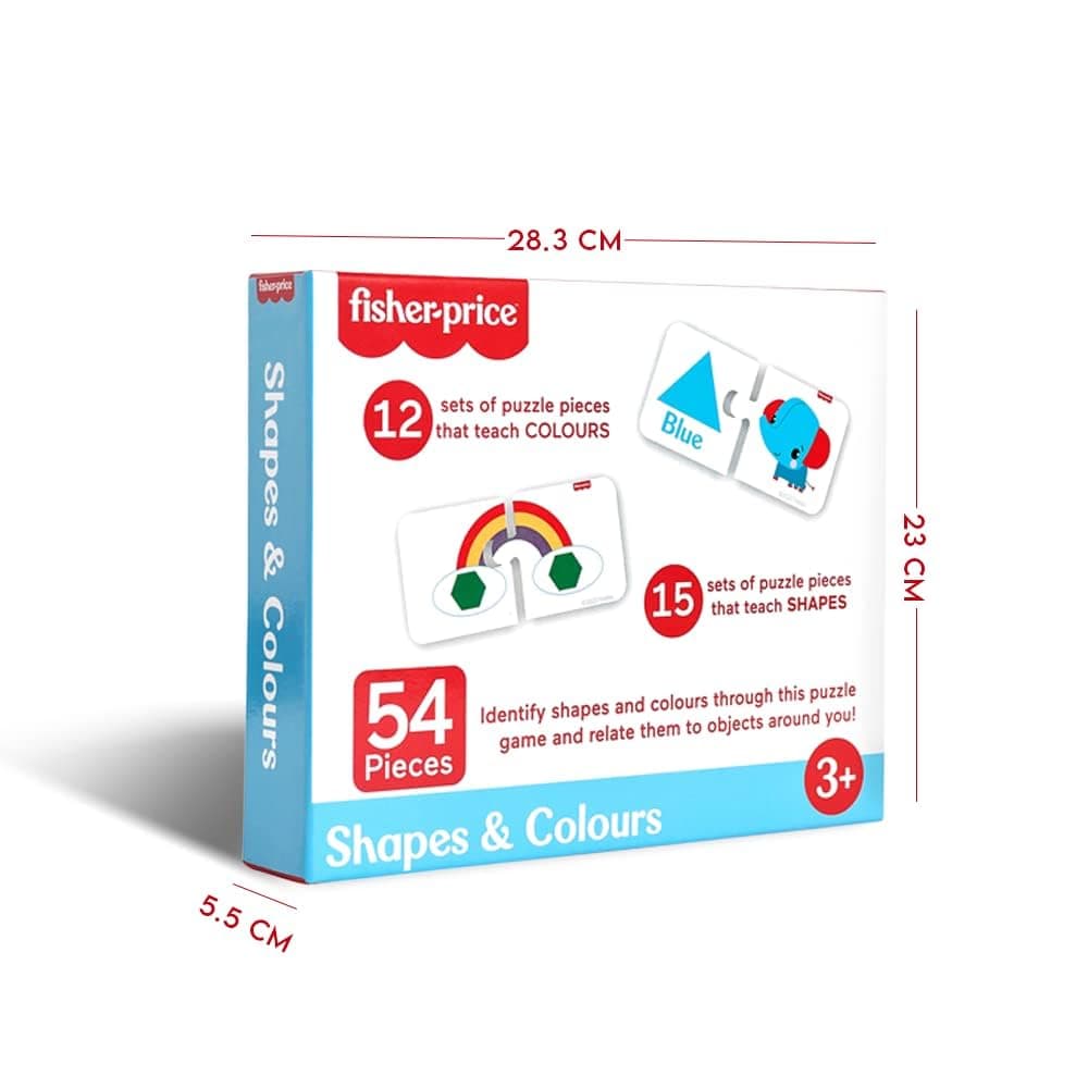 Fisher Price® Shapes & Colours - 54 Pieces Jigsaw Puzzles for Kids Age 3+ Years & Above, Colours & Shapes Learning & Development Puzzles - Fun & Learn with Colourful Puzzles view 2