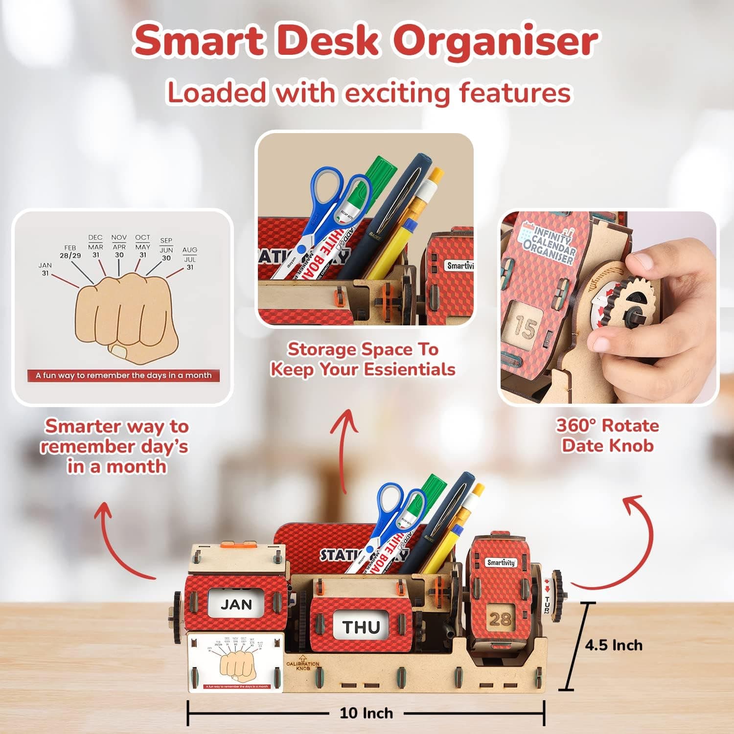 Smartivity Table-Top Infinity Calendar & Stationery Organizer view 2