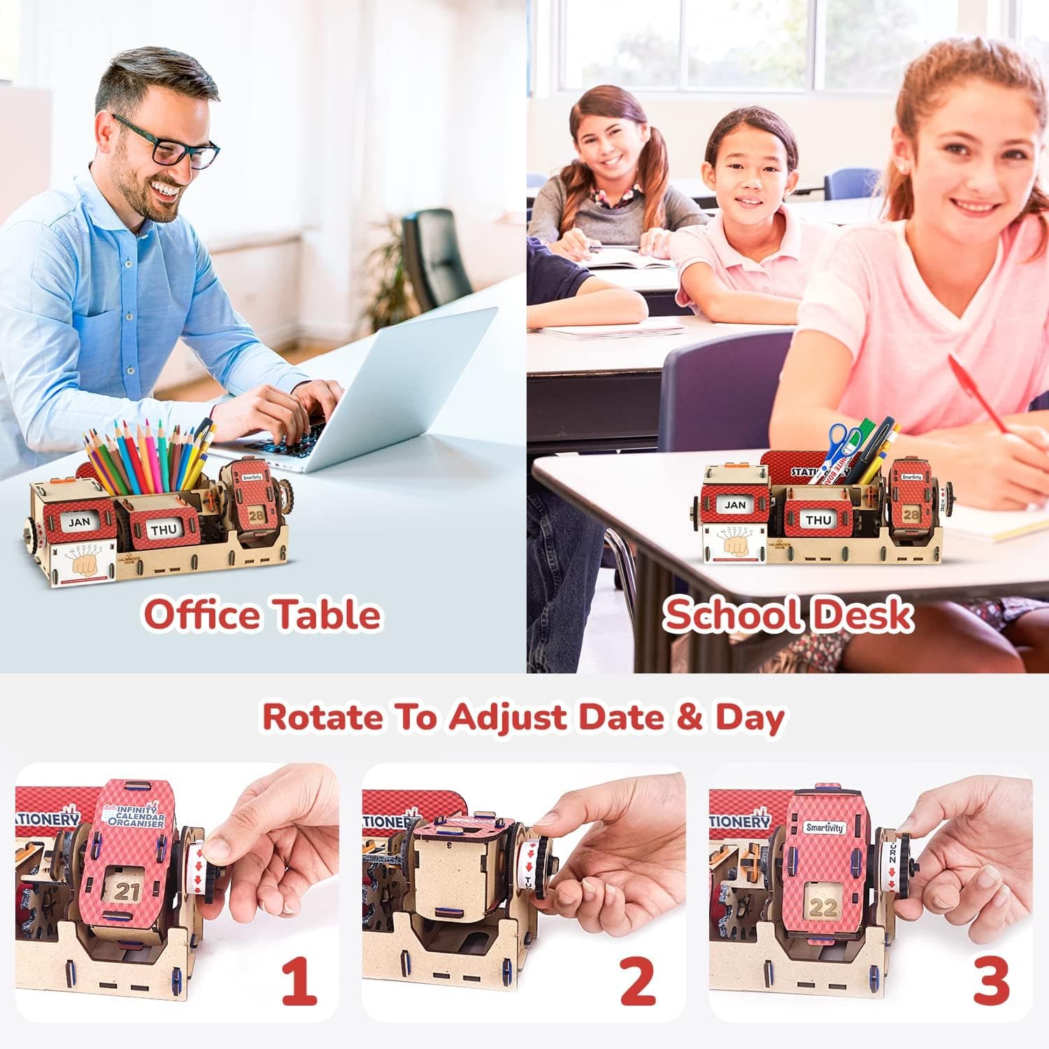 Smartivity Table-Top Infinity Calendar & Stationery Organizer view 3