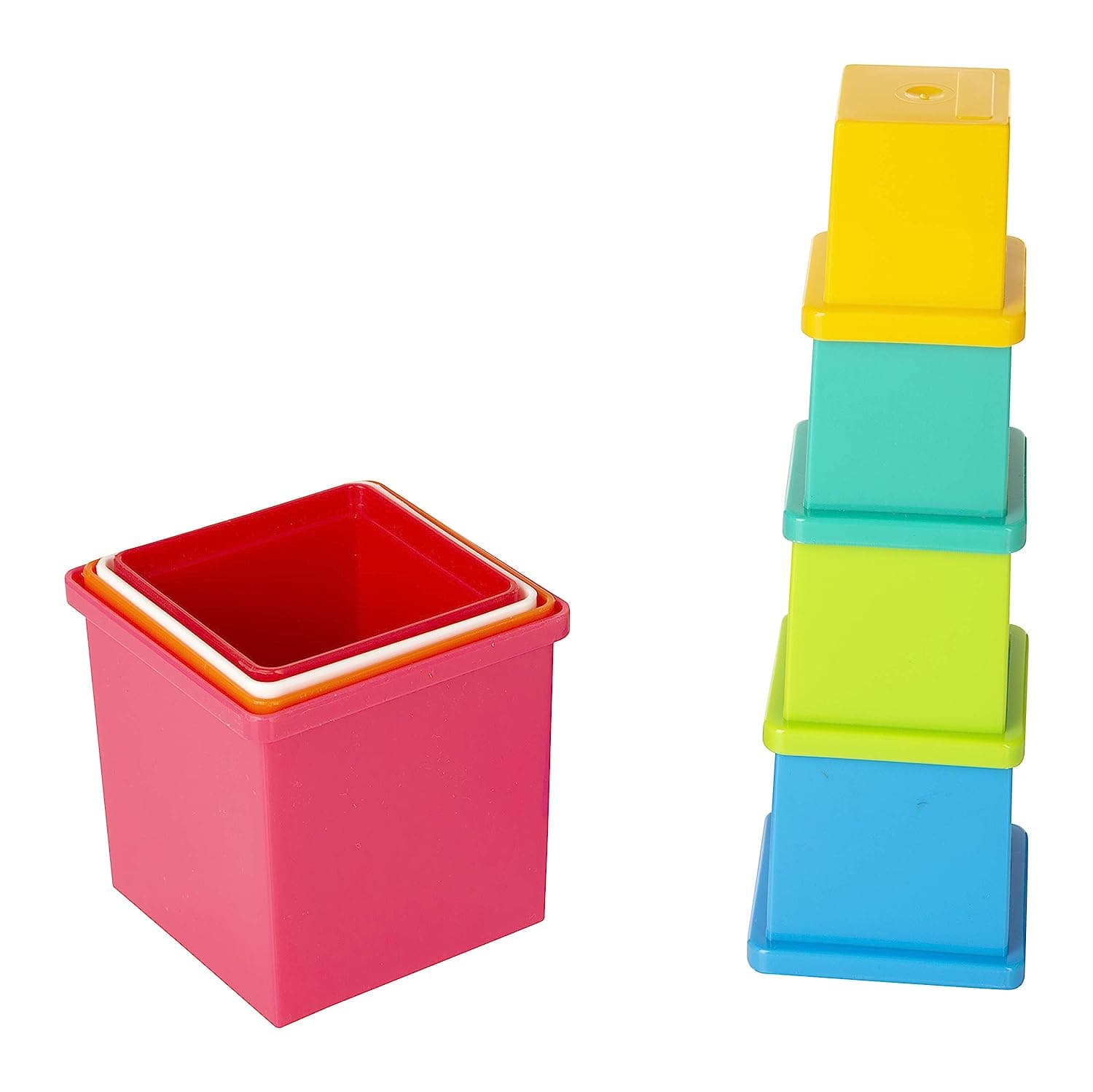 Funskool Plastic Stacking Multicolored Cubes, Blocks With Alphabet