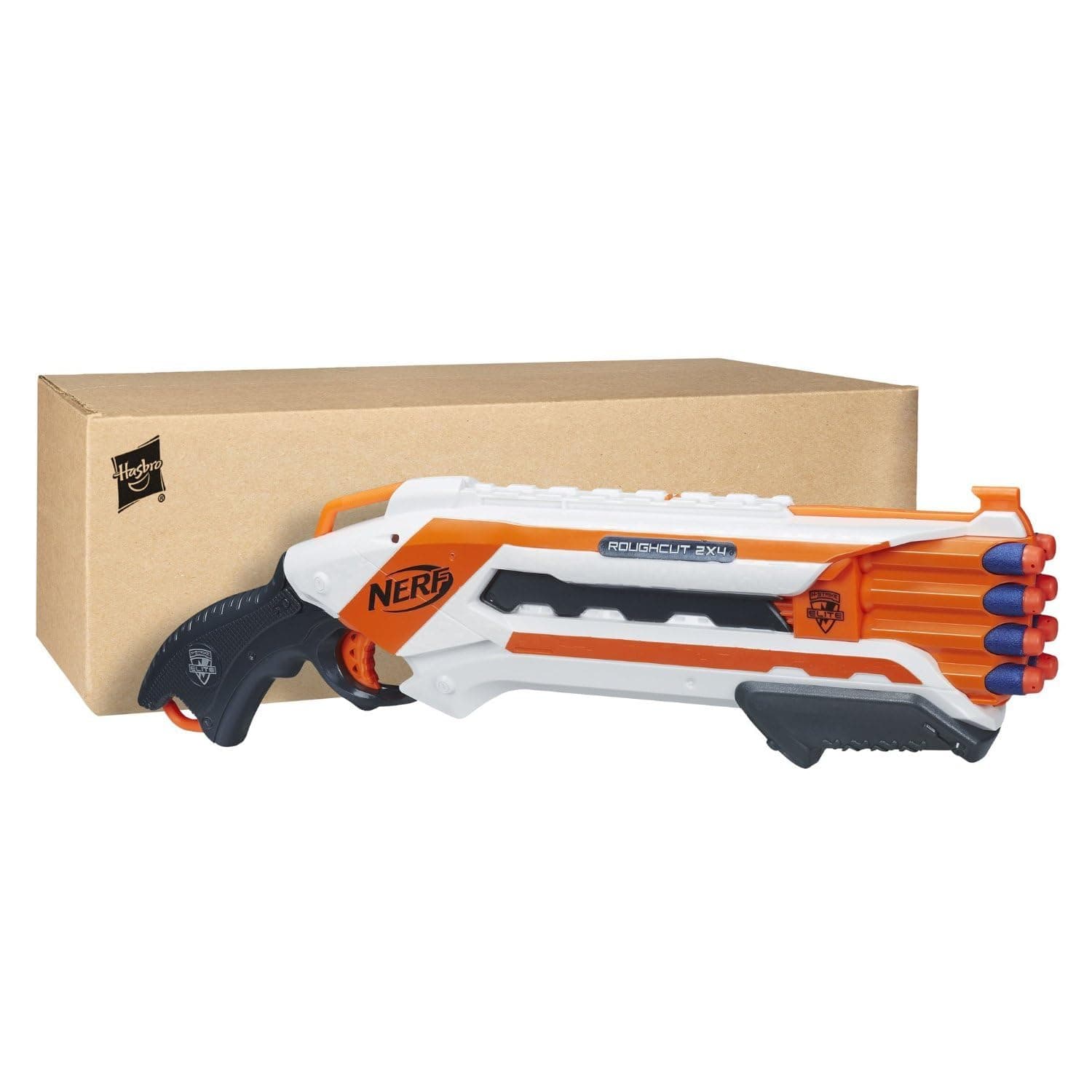 Nerf Rough Cut 2X4 Elite Blaster -- Fires 2 Darts At Once, Includes 8 Nerf Official Elite Darts, Toys For Kids, Teens & Adults, Outdoor Toys, Toys For Boys And Girls Ages 8 Years+,Multicolor