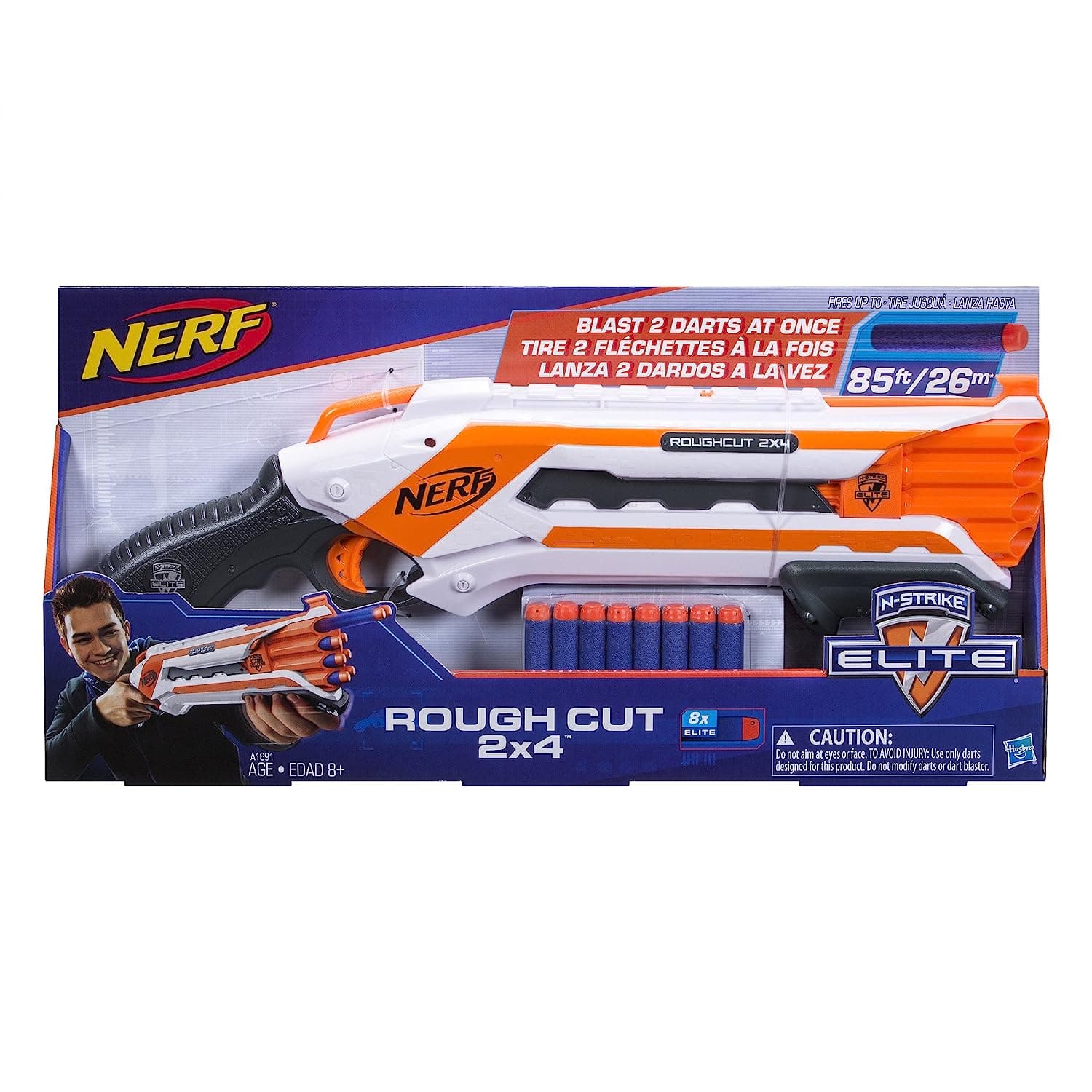 Nerf Rough Cut 2X4 Elite Blaster -- Fires 2 Darts At Once, Includes 8 Nerf Official Elite Darts, Toys For Kids, Teens & Adults, Outdoor Toys, Toys For Boys And Girls Ages 8 Years+,Multicolor view 5