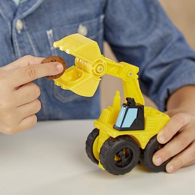 Play-Doh Kid Wheels Excavator And Loader Toy Construction Trucks, Non-Toxic Sand Buildin' Compound Plus 2 Colors Multicolor view 3