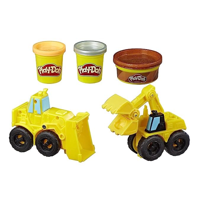 Play-Doh Kid Wheels Excavator And Loader Toy Construction Trucks, Non-Toxic Sand Buildin' Compound Plus 2 Colors Multicolor view 4