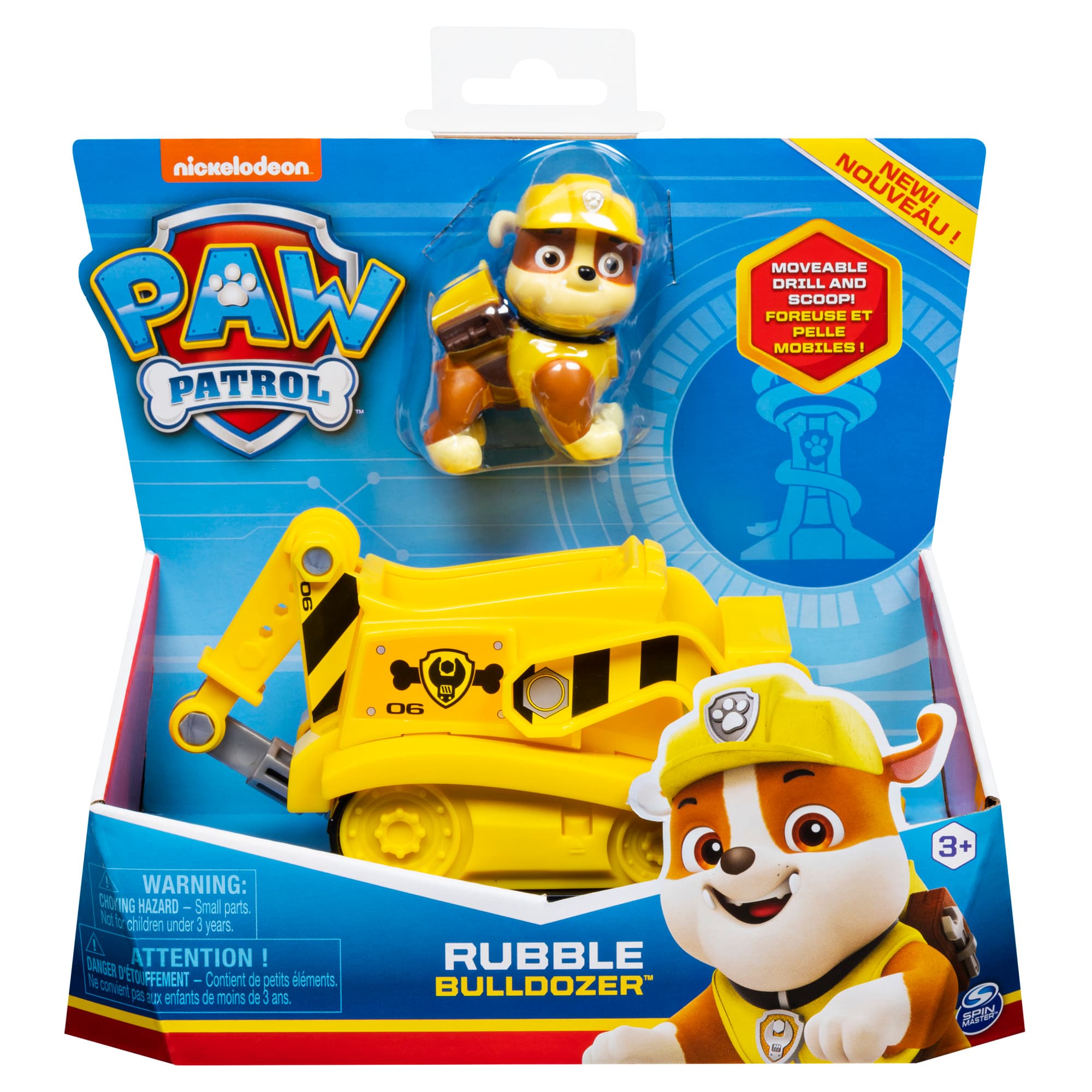 Paw Patrol Rubble'S Diggin' Bulldozer With Collectible Figure For Kids Aged 3 And Up (Multicolour) view 3