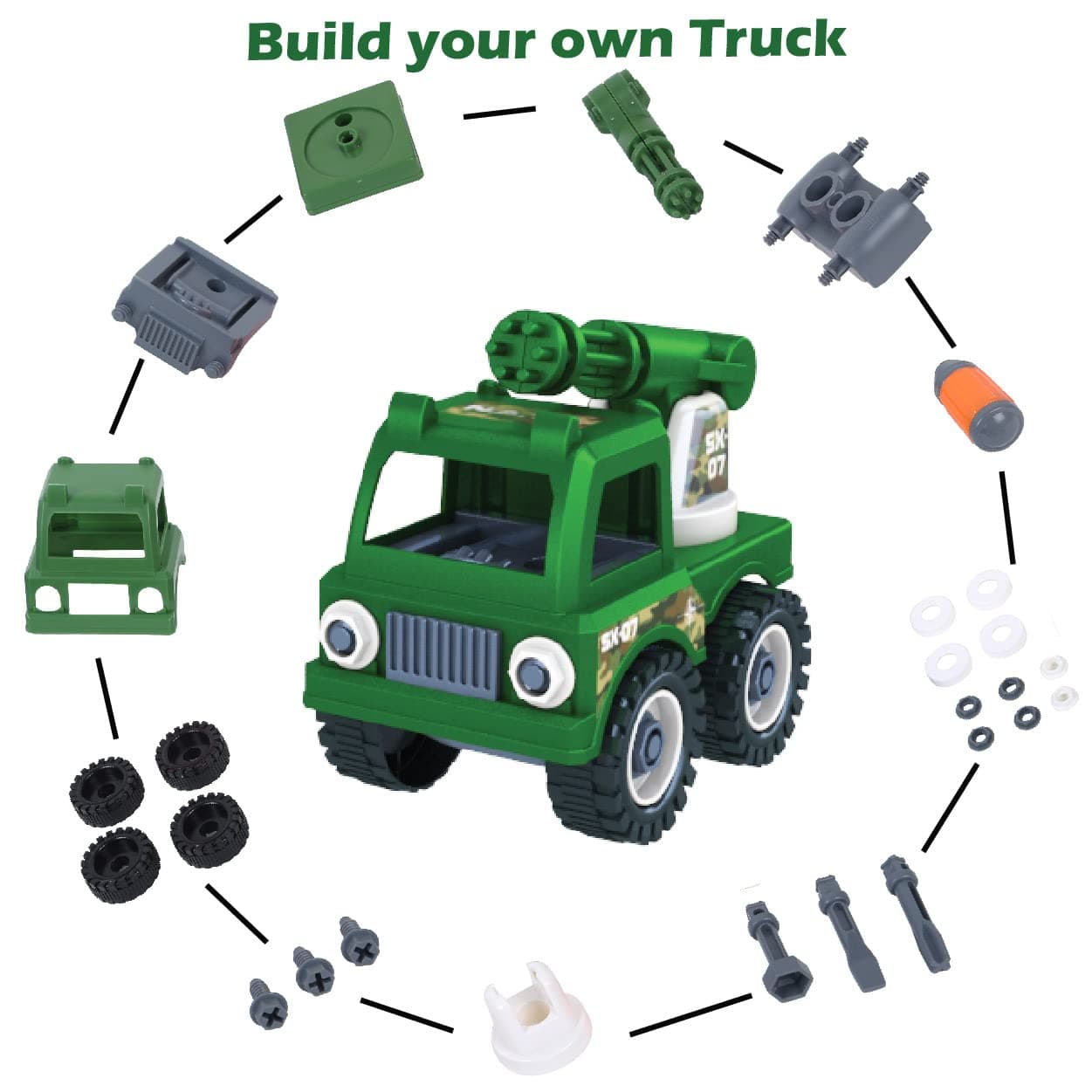 Mighty Machines Gun Truck Construction Vechile for kids 3Y+, Multicolour view 3