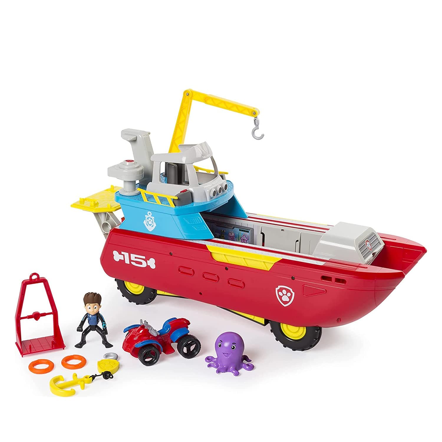 Paw Patrol Nickelodeon Sea Patroller Transforming Vehicle With Lights And Sounds- Multicolor