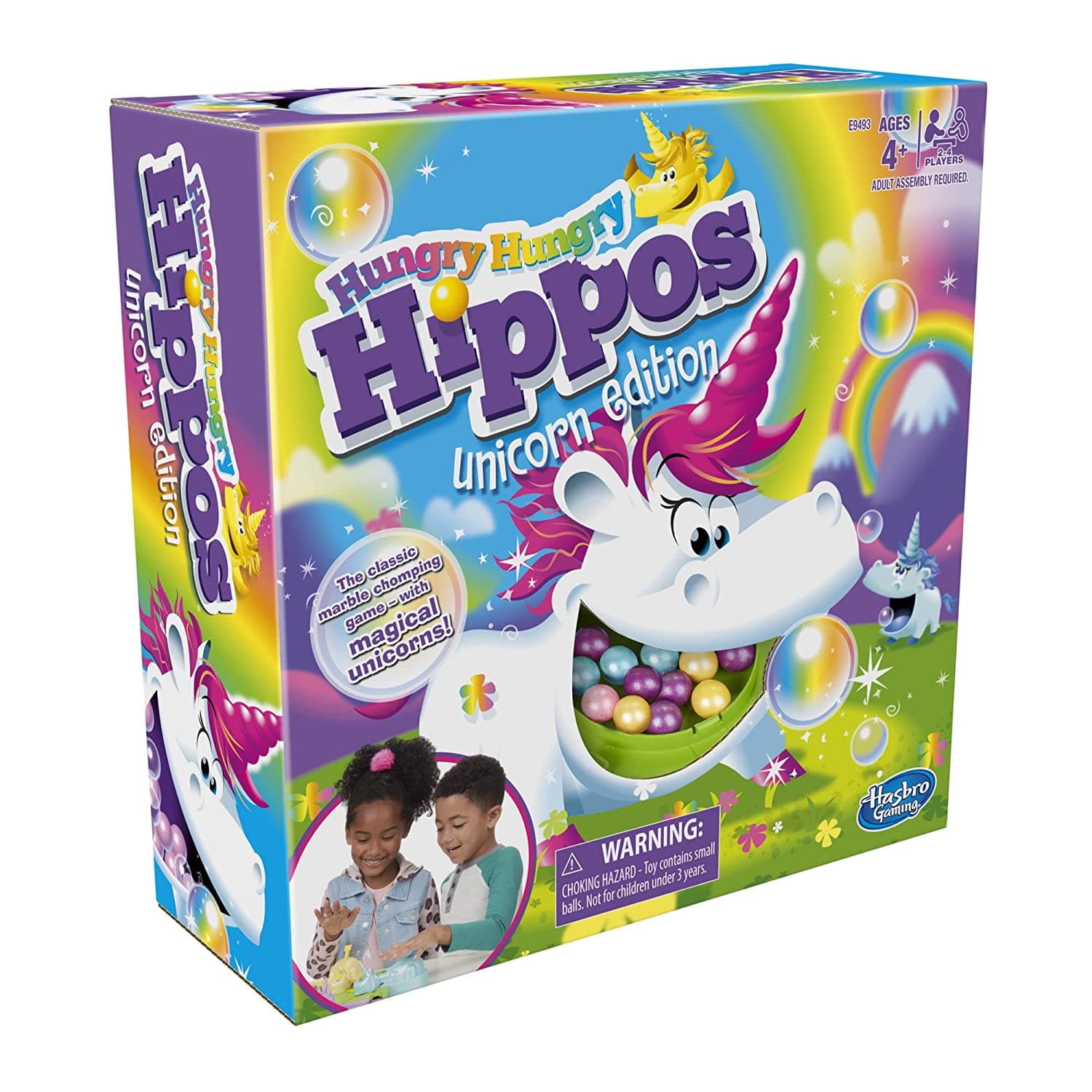 Hasbro Gaming Hungry Hungry Hippos Unicorn Edition Board Game; Pre-School Game for Kids Ages 4 and Up; for 2 to 4 Players view 2