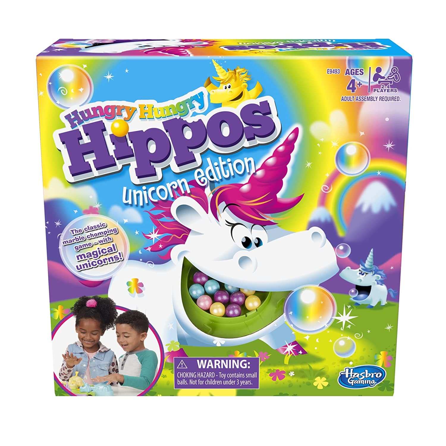 Hasbro Gaming Hungry Hungry Hippos Unicorn Edition Board Game; Pre-School Game for Kids Ages 4 and Up; for 2 to 4 Players view 3