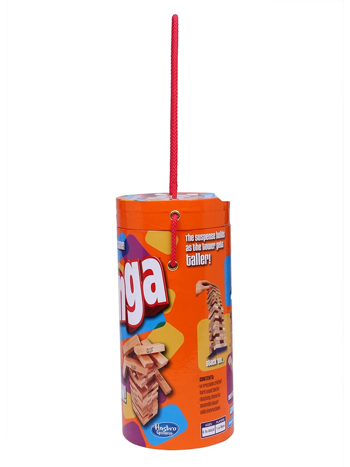 Hasbro Gaming Jenga Game, Jenga Tube Pack, Original Hardwood Blocks Stacking Tower Game, Fun Family Game, Gift Toy for Kids Ages 6+, Birthday gift for boys & girls