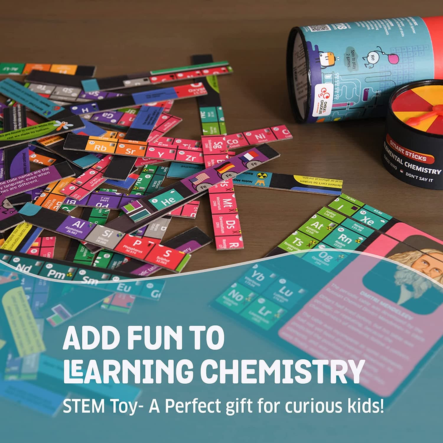 Chalk and Chuckles Science Toys, Smart Sticks Elemental Chemistry Game view 4
