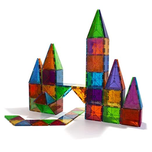Magna-Tiles Magnetic Building Toys, Clear Colors Set, Multi Color (100 Pieces) view 4