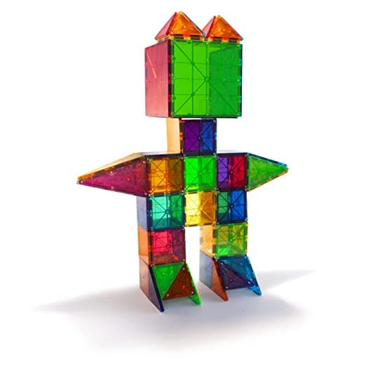 Magna-Tiles Magnetic Building Toys, Clear Colors Set, Multi Color (100 Pieces) view 3