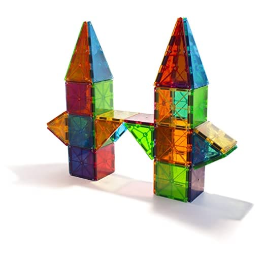 Magna-Tiles Magnetic Building Toys, Clear Colors Set, Multi Color (100 Pieces)