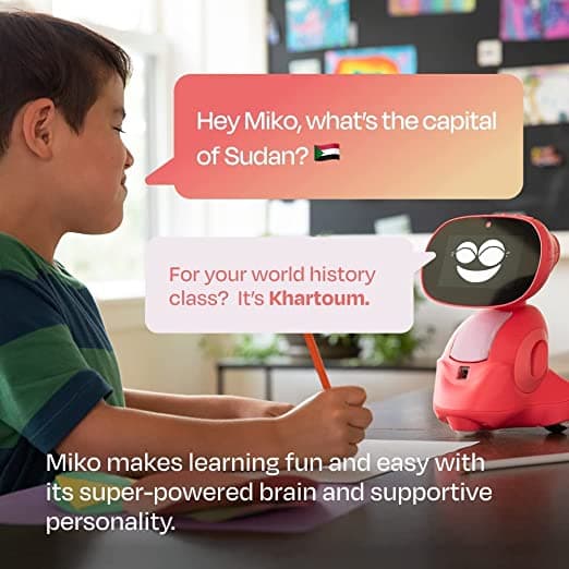 Miko 3 AI-Powered Smart Robot(Red) view 2