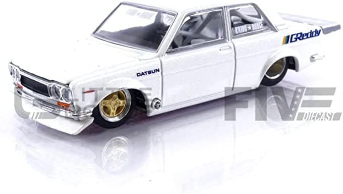 Datsun 510 Pro Street White Mini GT Kaido House 1/64 Diecast Model Car KHMG016 view 2
