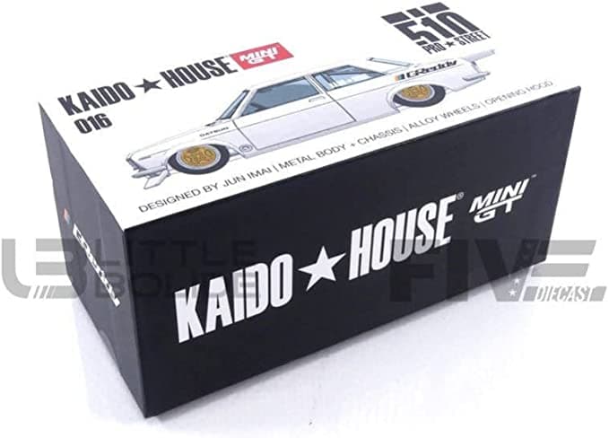 Datsun 510 Pro Street White Mini GT Kaido House 1/64 Diecast Model Car KHMG016 view 4
