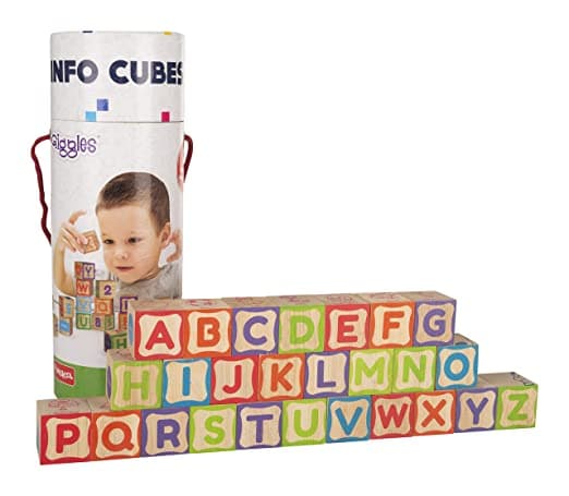 Giggles - Info Cubes, Educational Learning blocks, Teaches Alphabet,Numbers,Colour shapes & Picture puzzle view 4