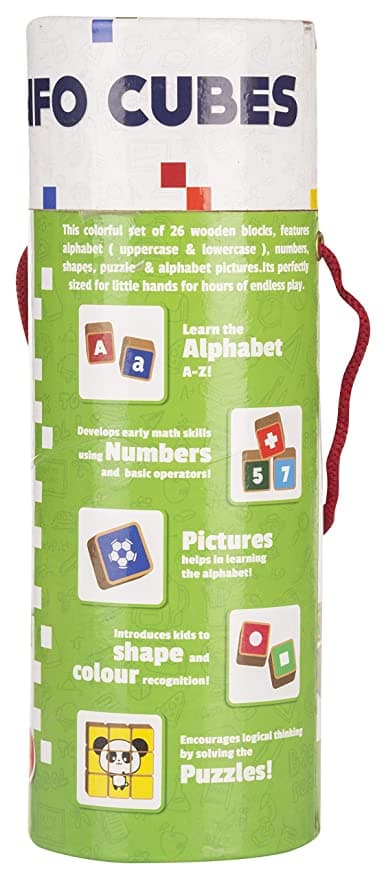 Giggles - Info Cubes, Educational Learning blocks, Teaches Alphabet,Numbers,Colour shapes & Picture puzzle view 5
