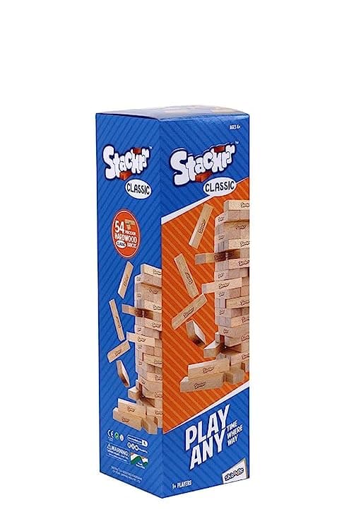 SKOODLE Stackrr Classic Stacking Tumbling Tower Game  54 Precision Wooden Blocks of Premium Beachwood  For Adults & Kids  1 or More Players view 3