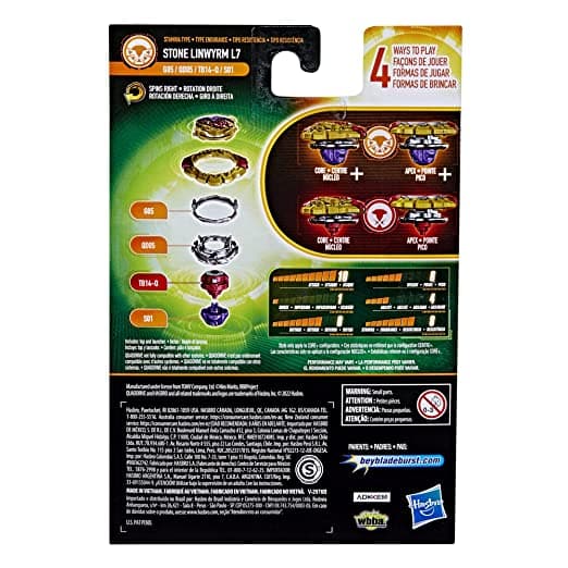 BEYBLADE Burst QuadDrive Stone Linwyrm L7 - Beyblade Spinning Top Starter Pack Toy, Beyblade Battling Game Top Toy with Launcher for kids Ages 8+, Original Beyblade by Hasbro view 5