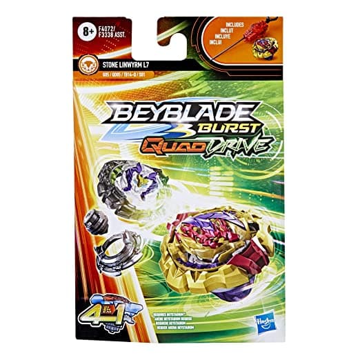 BEYBLADE Burst QuadDrive Stone Linwyrm L7 - Beyblade Spinning Top Starter Pack Toy, Beyblade Battling Game Top Toy with Launcher for kids Ages 8+, Original Beyblade by Hasbro view 3