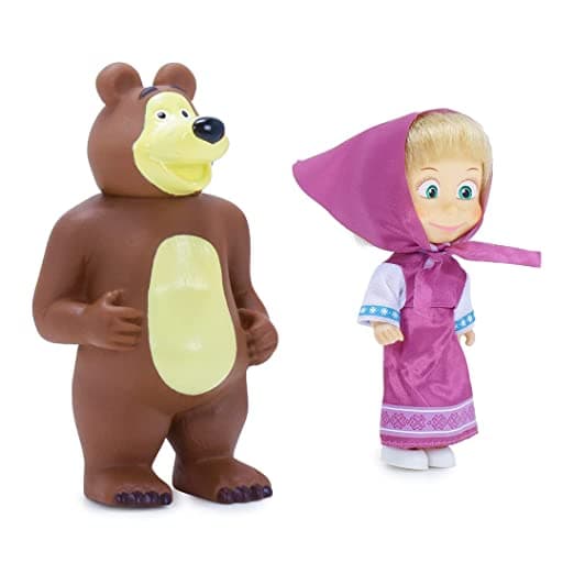 Masha and the Bear 12 Cm Toy Doll | Famous Cartoon | Ideal Gift Set for Girls Kids (Masha with Bear - Purple) view 2