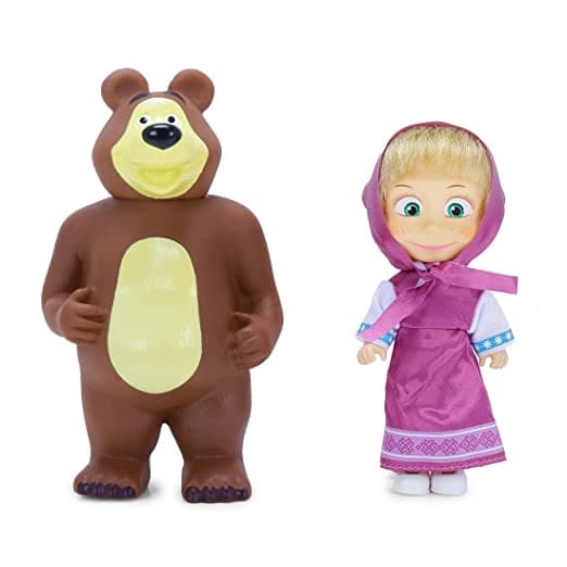 Masha and the Bear 12 Cm Toy Doll | Famous Cartoon | Ideal Gift Set for Girls Kids (Masha with Bear - Purple) view 4