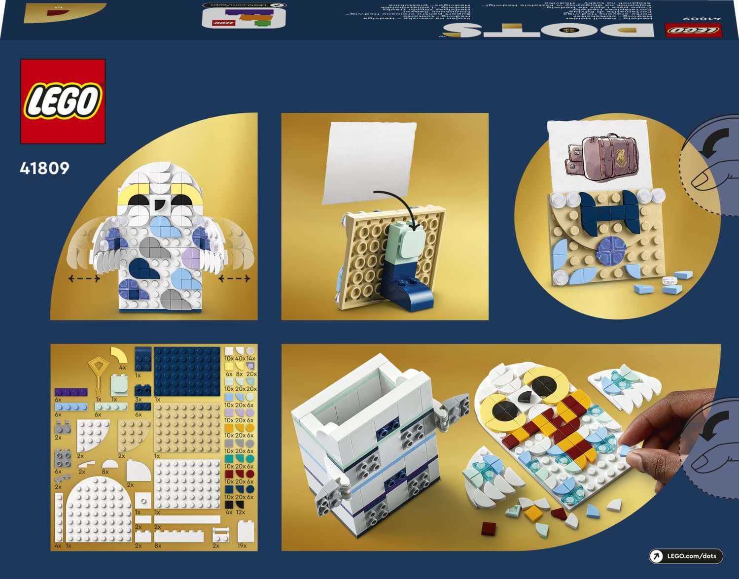 LEGO DOTS Hedwig Pencil Holder 41809 DIY Craft Kit (518 Pieces) view 3