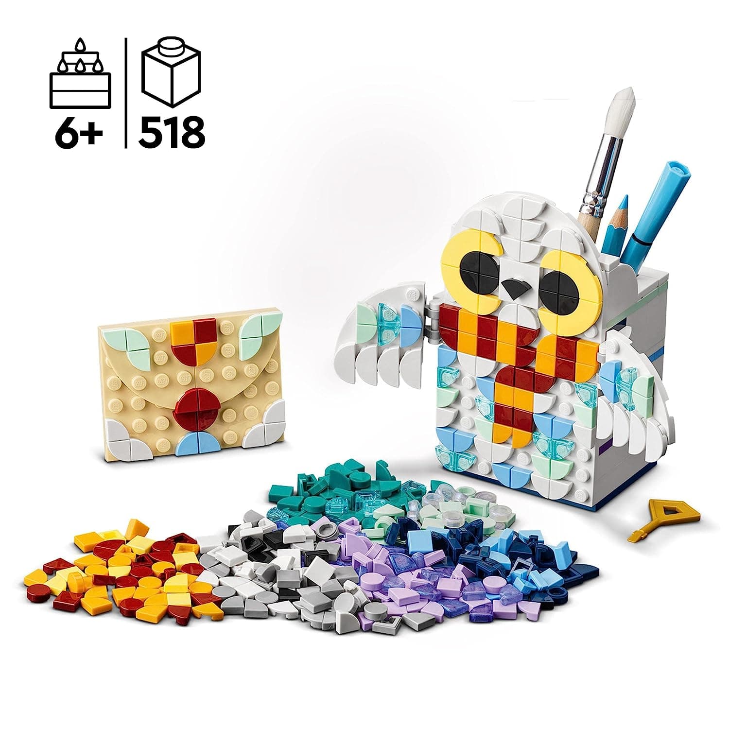 LEGO DOTS Hedwig Pencil Holder 41809 DIY Craft Kit (518 Pieces) view 5