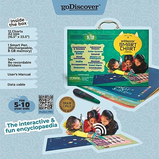 goDiscover Interactive Smart Book with Talking Pen (Set of 9 Books) Fun Educational Toy for Kids, Play School Learning Kit & Activity Toys for Children, Pefect Gift for Toddlers view 3
