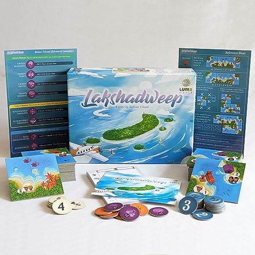 Luma World Lakshadweep 2-Player Strategy Board Game for Hours of Competitive Fun, Tile Placement Tabletop Game