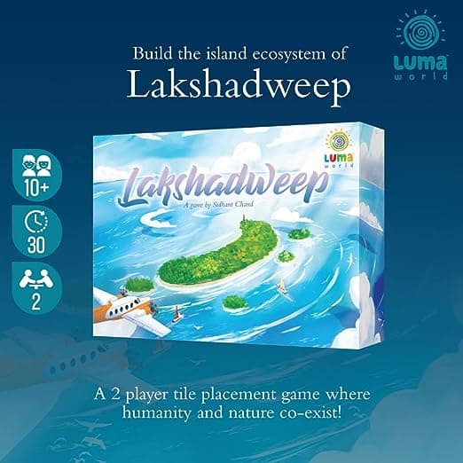 Luma World Lakshadweep 2-Player Strategy Board Game for Hours of Competitive Fun, Tile Placement Tabletop Game view 4