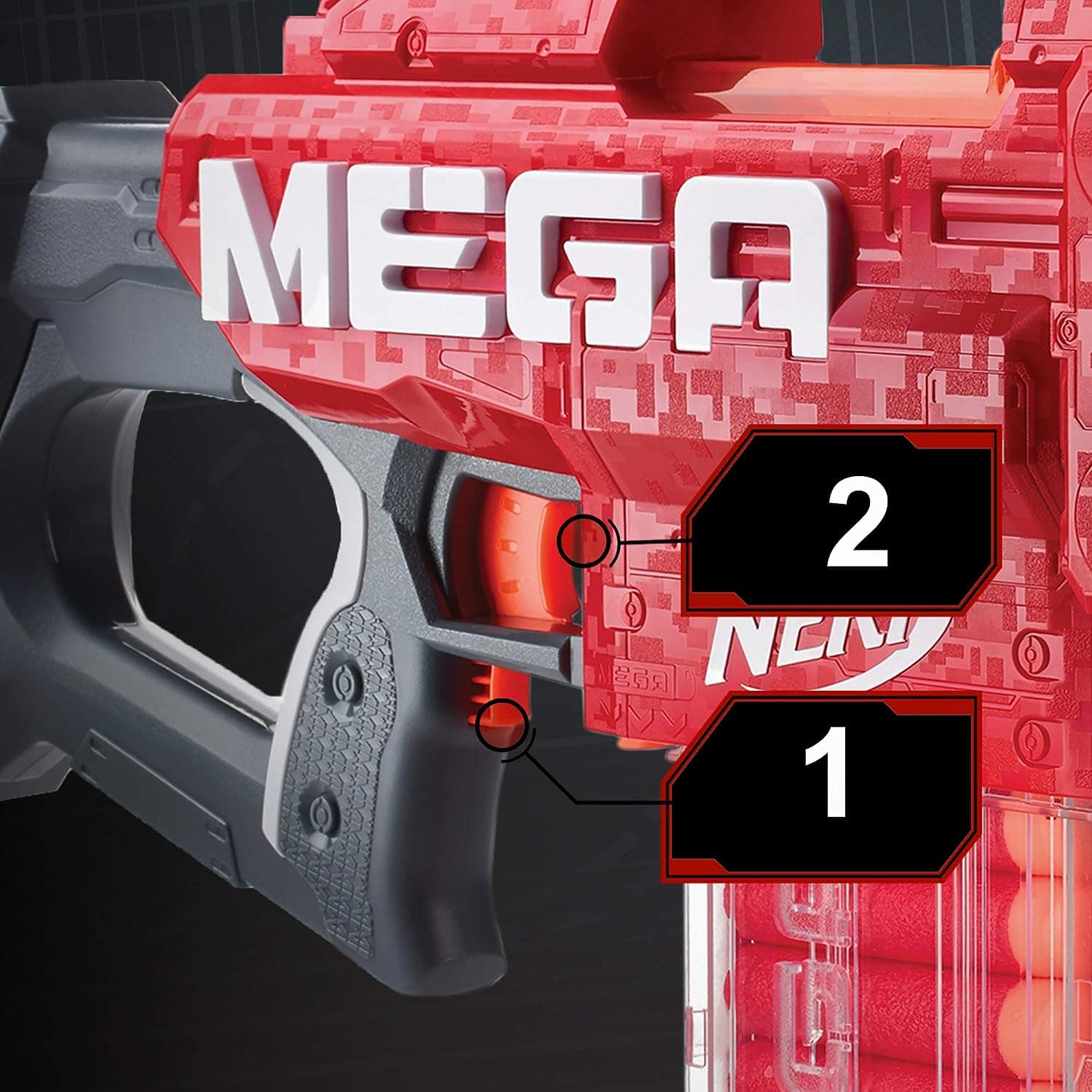 Nerf Mega Motostryke Motorized 10-Dart Blaster, Includes 10 Official Nerf Darts & 10-Dart Clip, For Kids and Adults, Outdoor Toys view 4