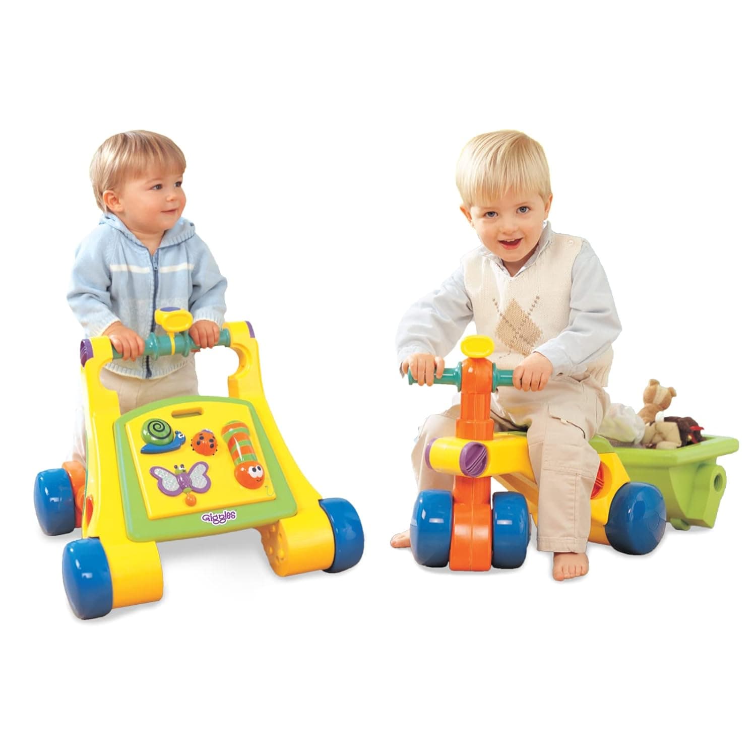 Funskool Giggles Walk N Ride 3 in 1 Activity Toy, Walker and Trike, Detachable Pull-Along Trailer view 2