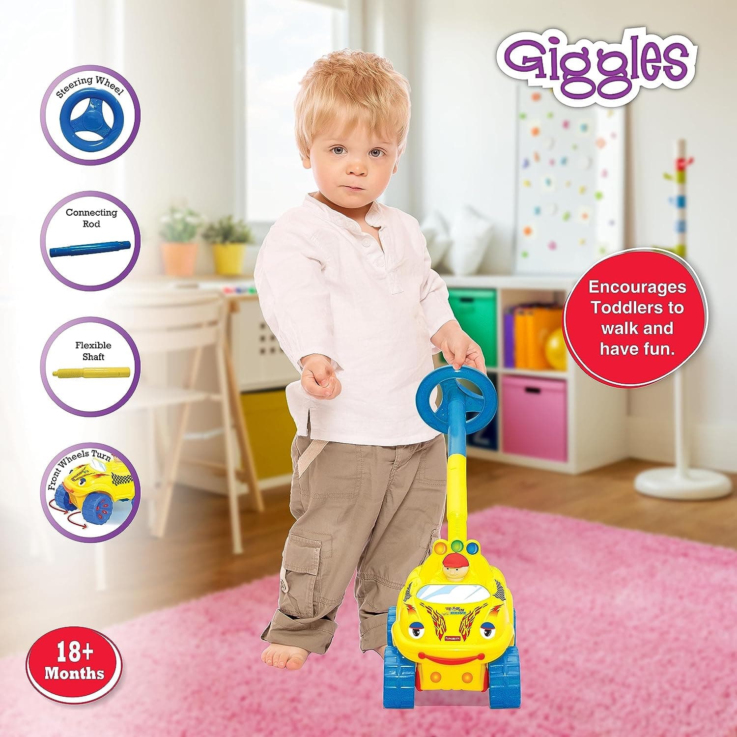 Funskool Walk N Drive Plastic Truck, Push And Drive Car, Encourages Walking and Pretend Play view 2
