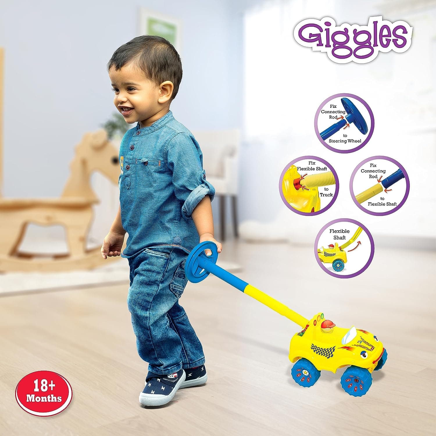 Funskool Walk N Drive Plastic Truck, Push And Drive Car, Encourages Walking and Pretend Play view 3