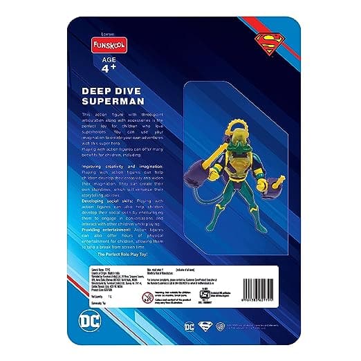 Funskool Dc Comics,Classic Action Figures Set-Deep Dive Superman 5- Inch Action Figure Collectible Toy view 3