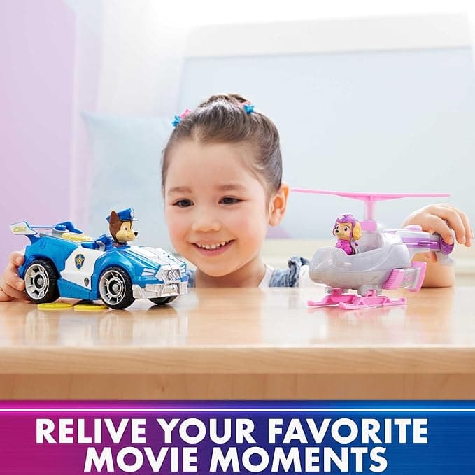 Paw Patrol The Mighty Movie, Chase Car with Skye Airplane Toy with Mighty Pups Action Figure view 4
