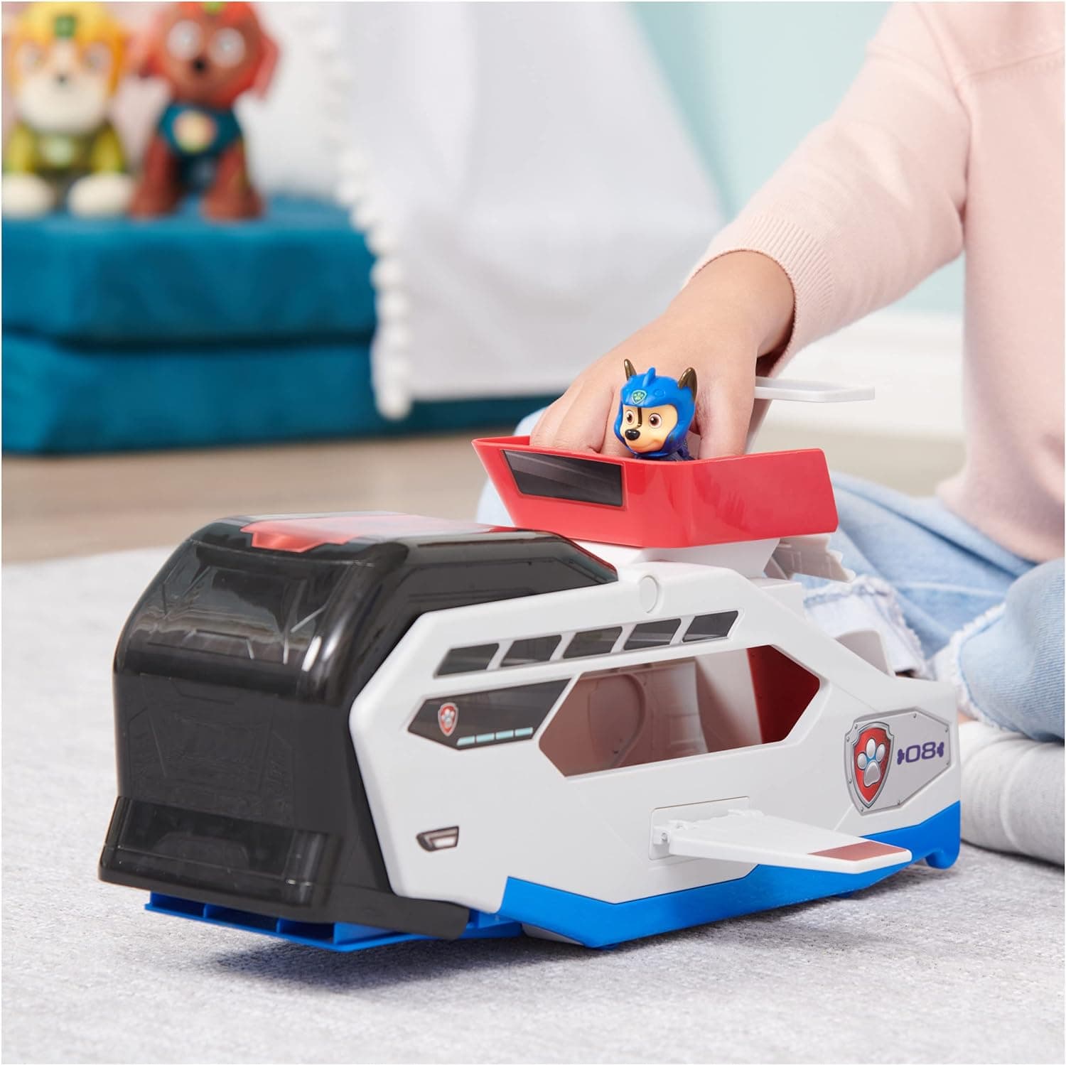 Paw Patrol Aqua Pups Whale Patroller Team Vehicle with Chase Action Figure view 2