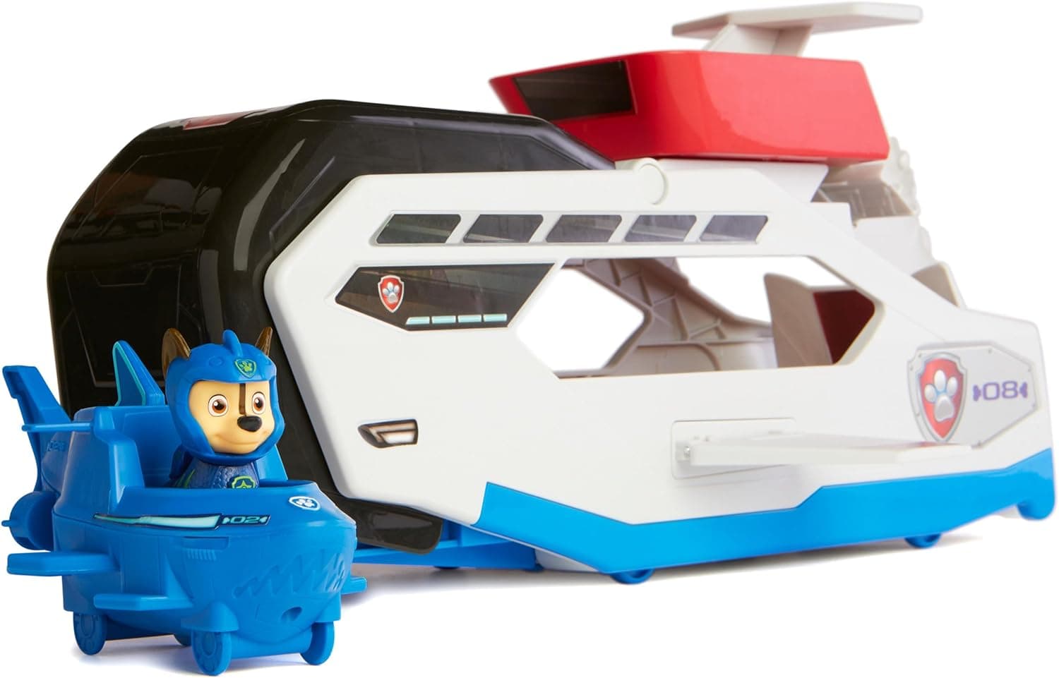 Paw Patrol Aqua Pups Whale Patroller Team Vehicle with Chase Action Figure view 3