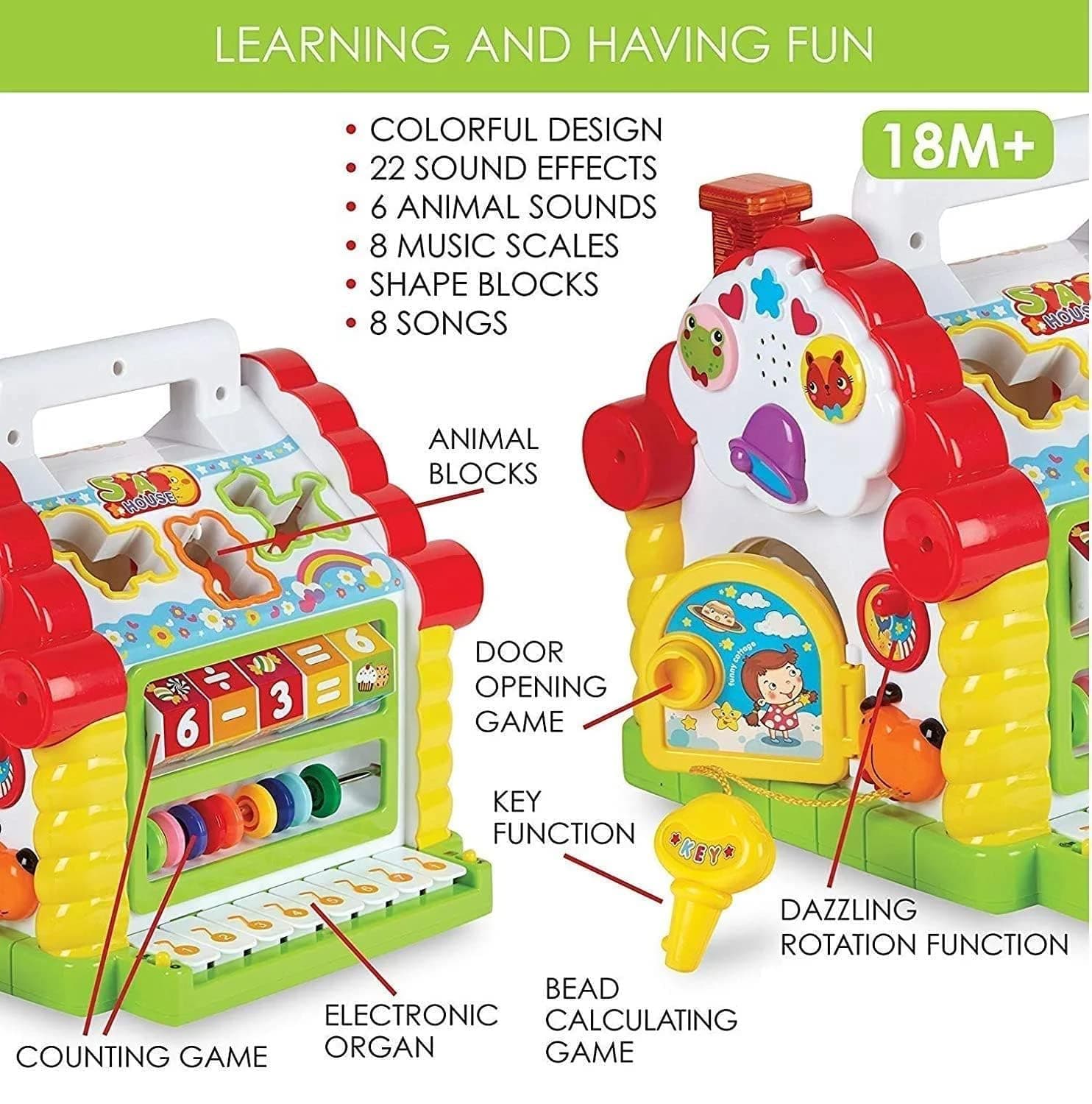 Knick Knack Activity House and Blocks Sorting with Lights & Sound Toy for Toddlers view 3