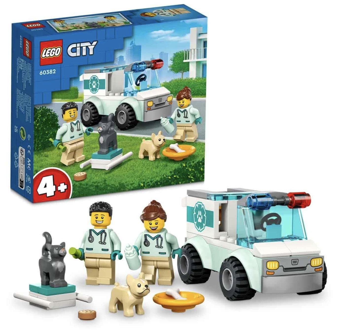 LEGO City Vet Van Rescue 60382 Building Toy Set (58 Pcs),Multicolor
