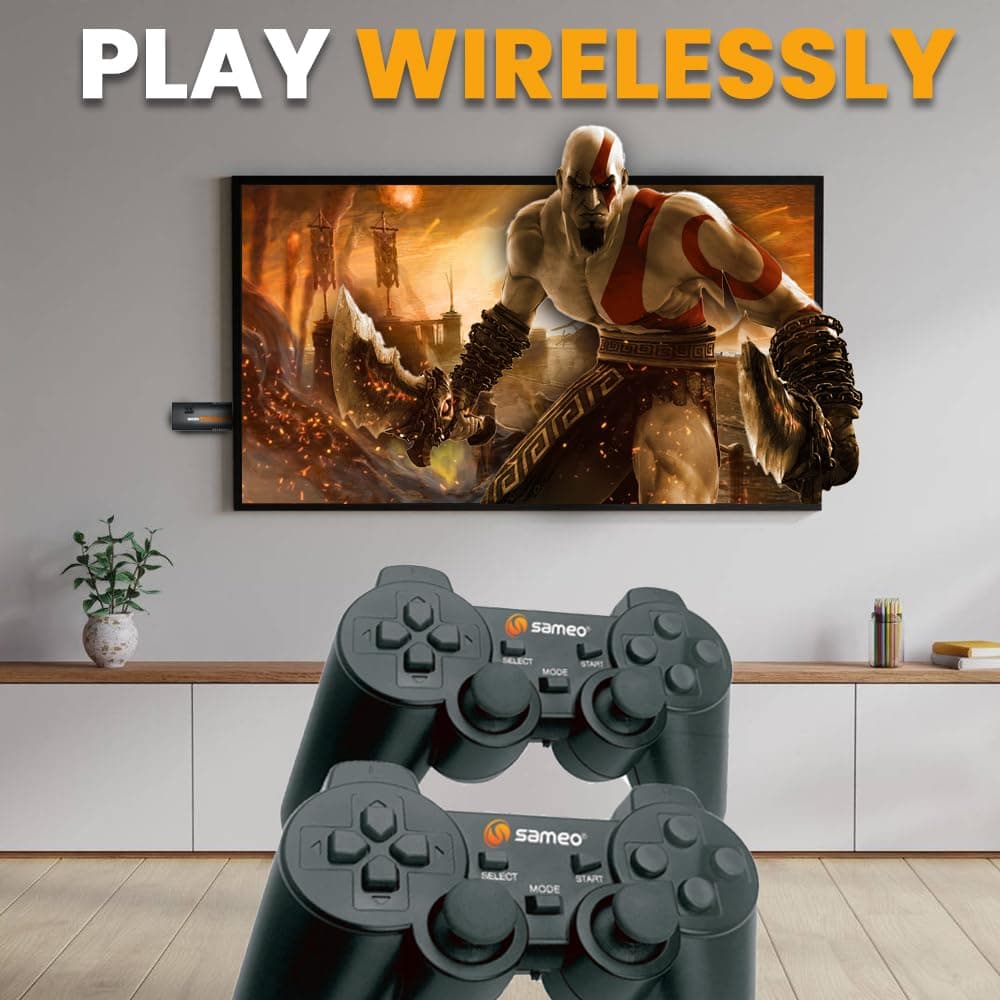 Sameo Micro Thunder HDMI Gaming Console ,Game Stick, Video Game Console Built -in 40000 Games Dual Player Support 4K Ultra HD Wireless TV Game Stick ,Video Game view 2