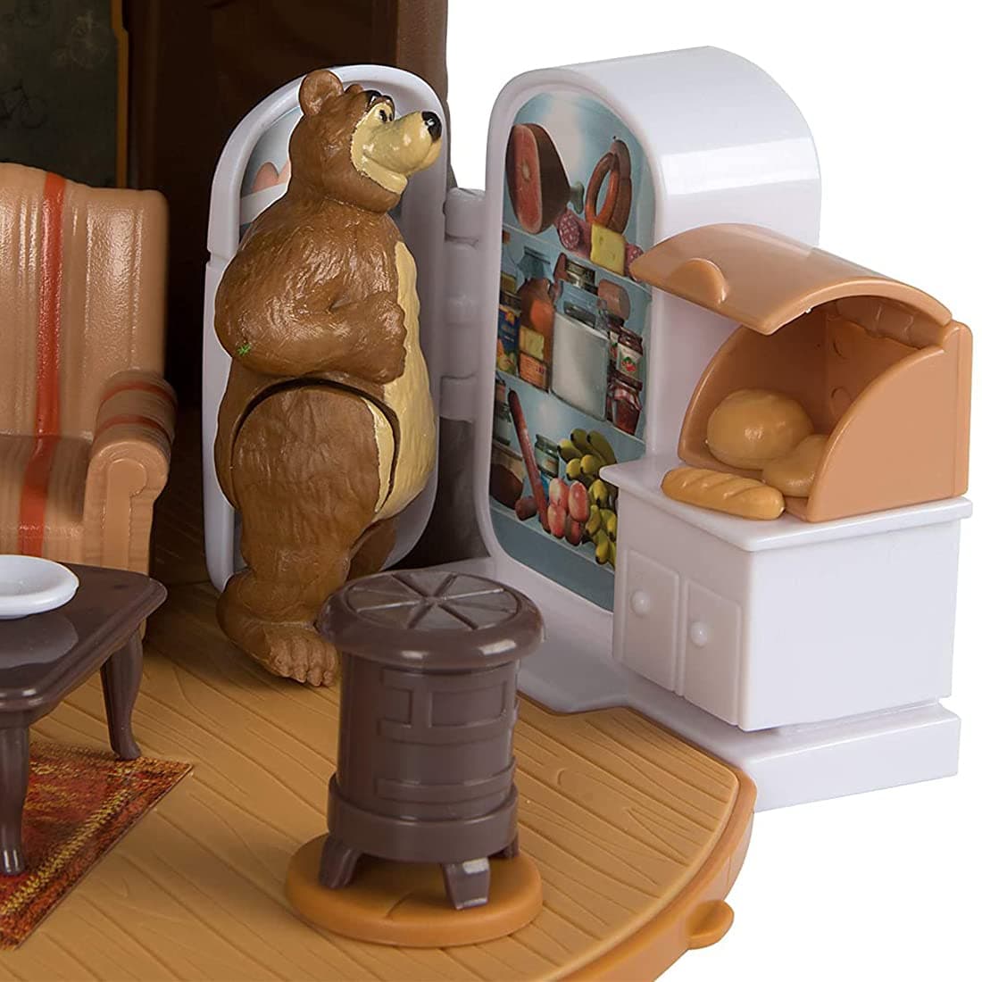 Masha and the Bear Masha, Bear Playset (4 Cm Masha and 6 Cm Bear, Multicolour) view 4