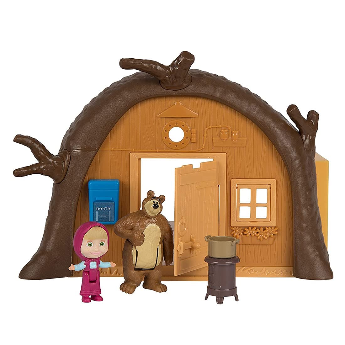 Masha and the Bear Masha, Bear Playset (4 Cm Masha and 6 Cm Bear, Multicolour) view 5